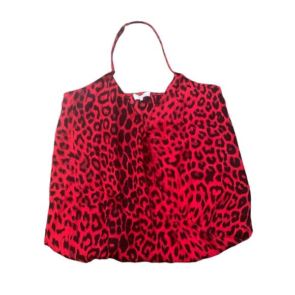 Parker red & black leopard print silk top size S - Picture 12 of 12